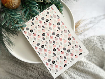 1 Sheet, Approx 13x90cm, Christmas Print Water Decal Image Transfer for Polymer Clay / Ceramics